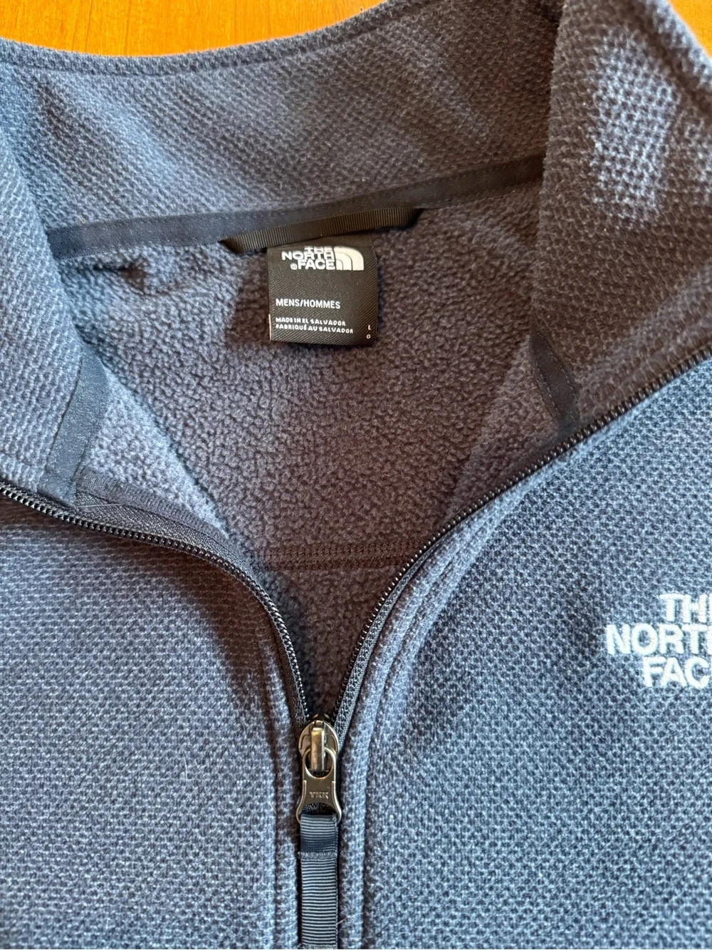 The North Face Dark Blue Textured Quarter-Zip Fleece Jacket